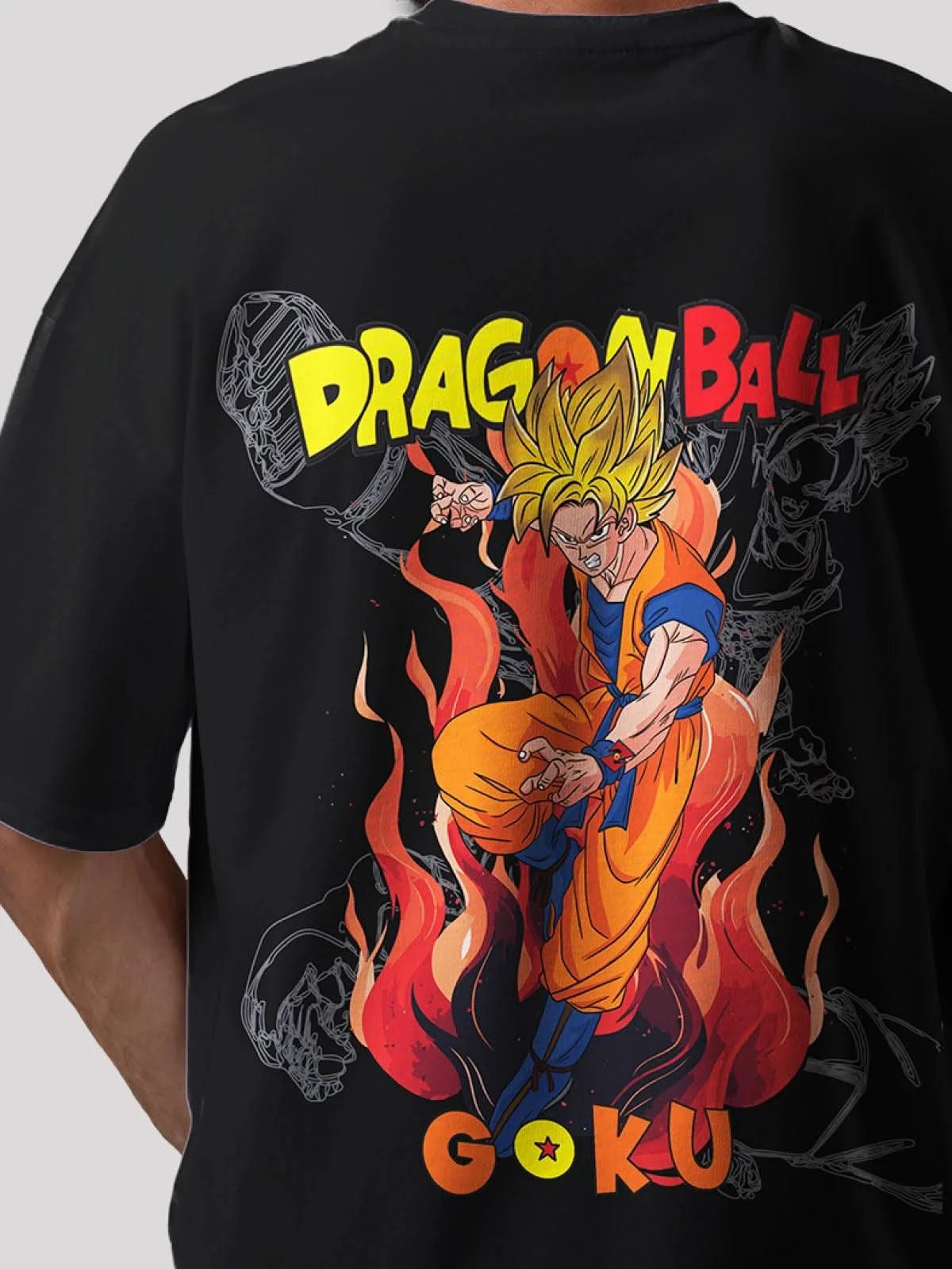 Goku Anime Unisex Oversized T-shirt-Black